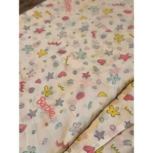 Vintage 90s Mattel Barbie For Girls Twin Size Flat Sheet
